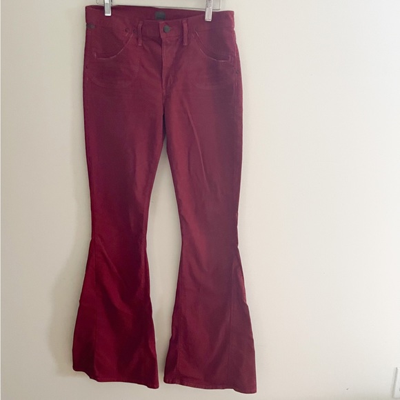 Citizens Of Humanity Angie Super Flare Bell Bottom Jeans In Crimson - Picture 3 of 10